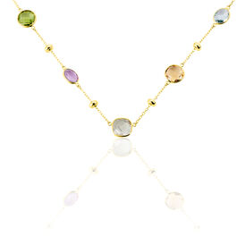 Damen Halskette Gold 375 Ametyst Peridot Topas - Ketten mit Anhänger Damen | OROVIVO