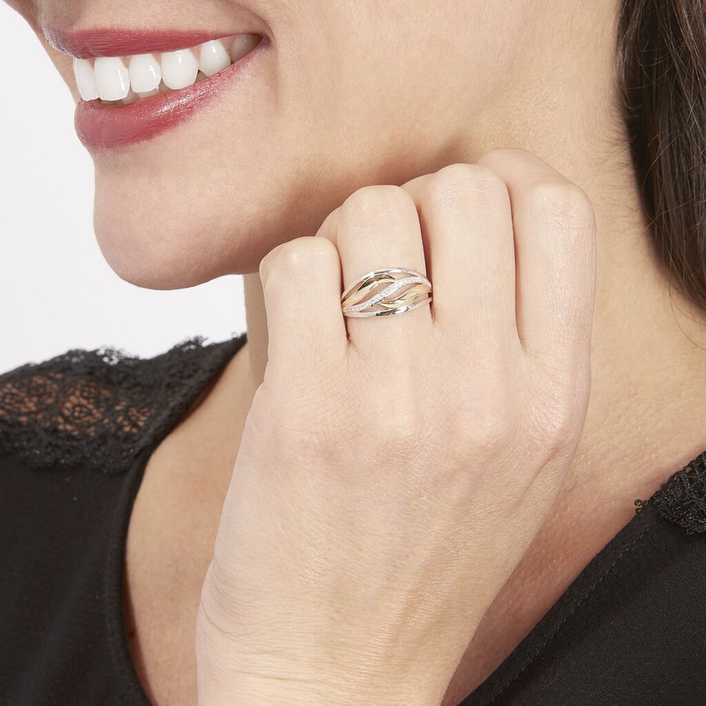 Bague Adèle Or Bicolore Et Diamant - Spannringe Damen | OROVIVO