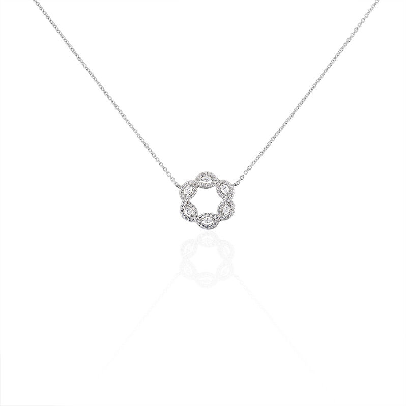 Collier Argent Elvera Cercle Torsades Multipierres Oxydes De Zirconium - Spannringe Damen | OROVIVO