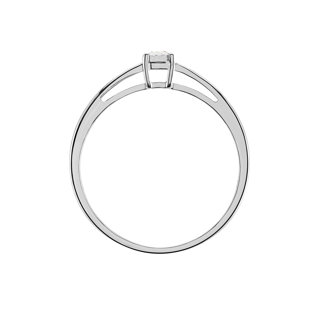 Damen Ring Weißgold 375 Diamant 0,07ct Viereck Illusion Pastille  - Solitärringe Damen | OROVIVO