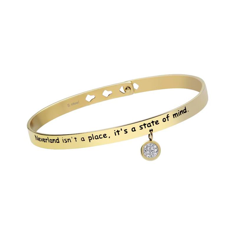 Bangle cuore in acciaio e strass 'Con te √® il posto pi√π bello del mondo.' - Spannringe Damen | OROVIVO