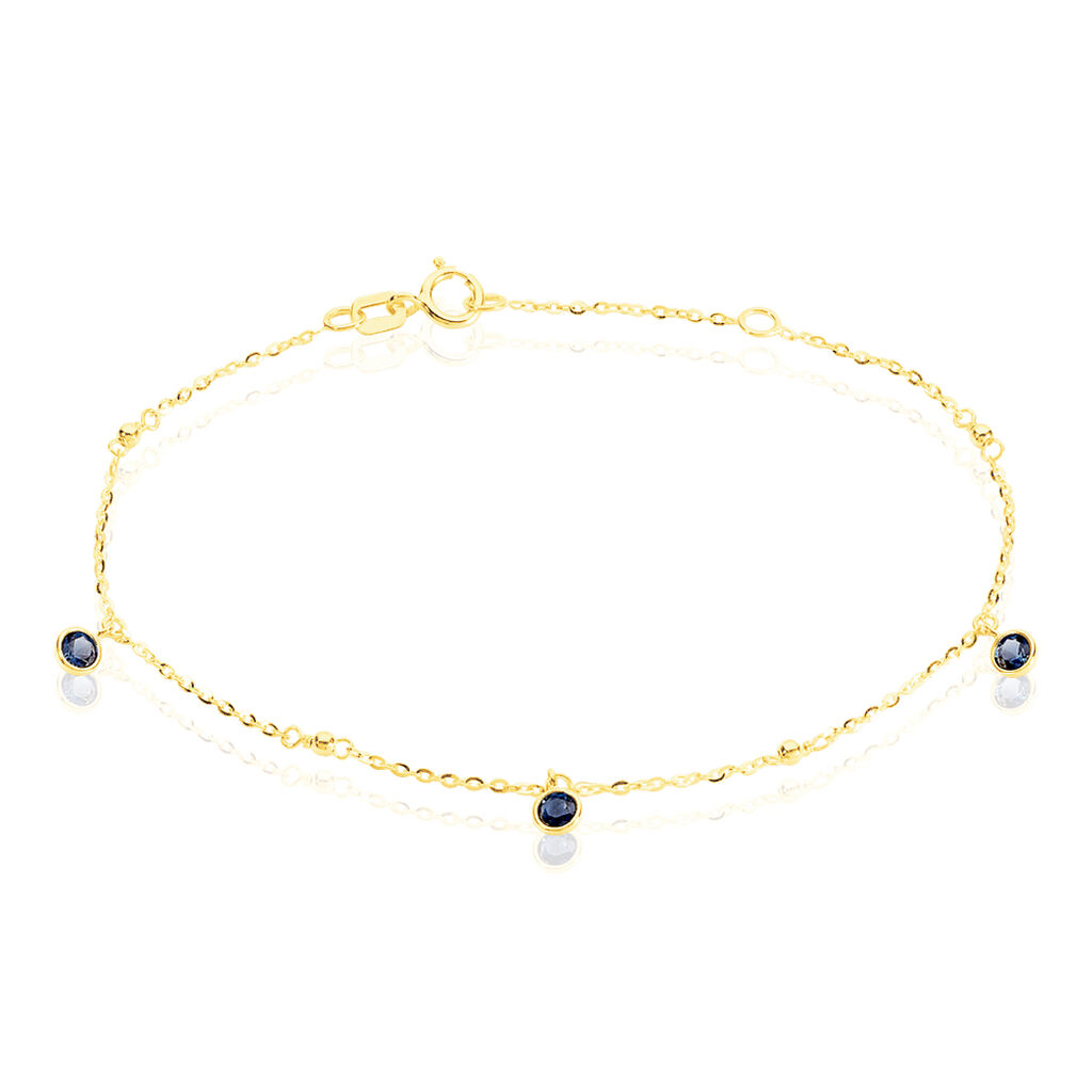 TALILA 1 Damen Armband Gold 375 (9 Karat) Zirkonia Blau 0,11 ct Kreis, Armband mit Stein