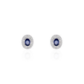 Damen Ohrstecker Weißgold 750 Saphir Diamant - Ohrstecker Damen | OROVIVO