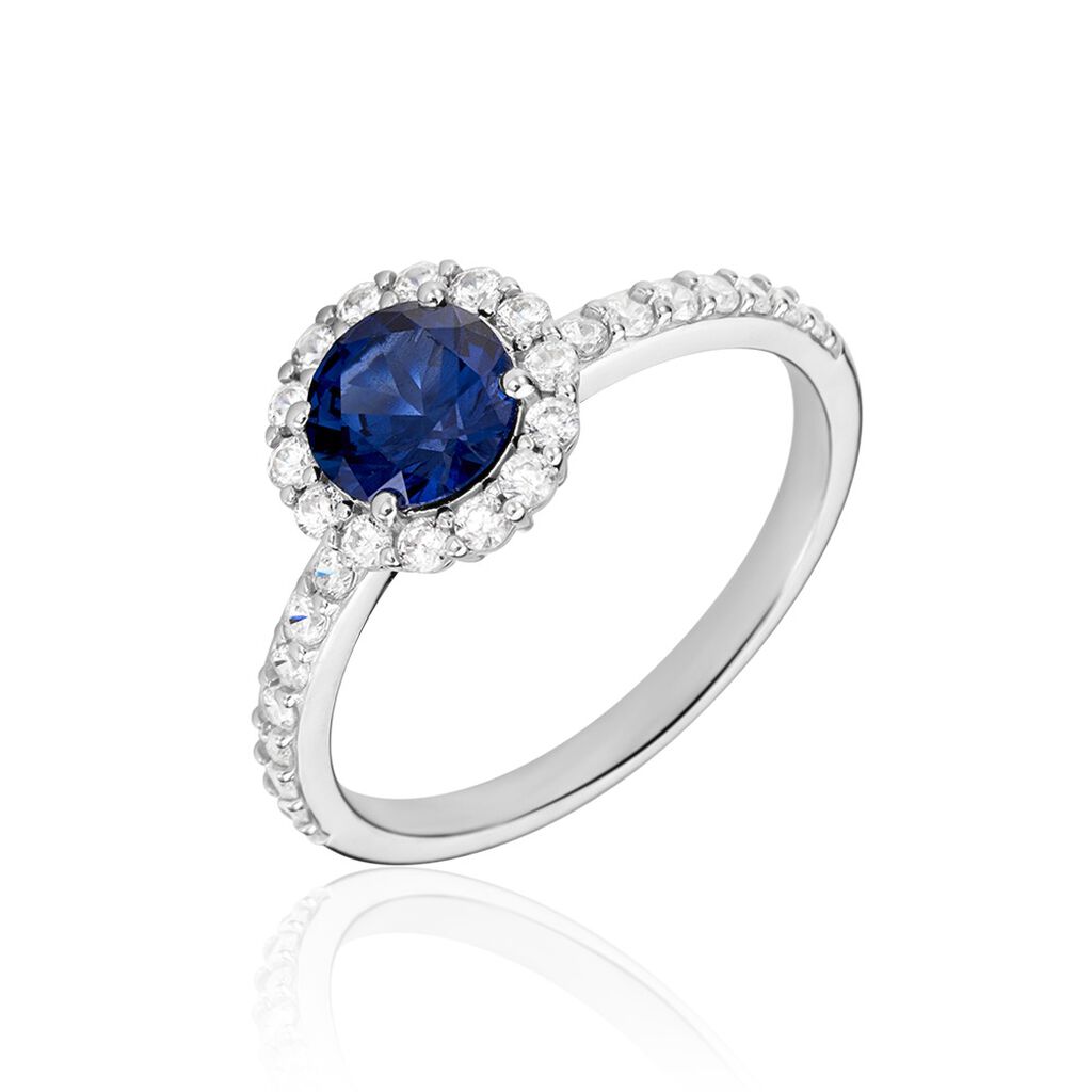 CAMILLA Damen Ring Silber 925 Andere Steine Blau 0,95 ct Kreis, Ring mit Stein