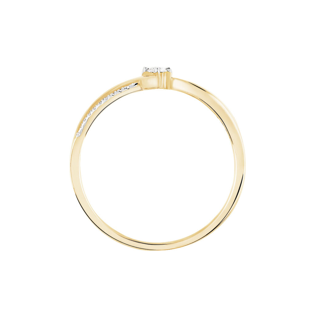 Bague Or Jaune Vague Semi Pavage Diamant - Spannringe Damen | OROVIVO