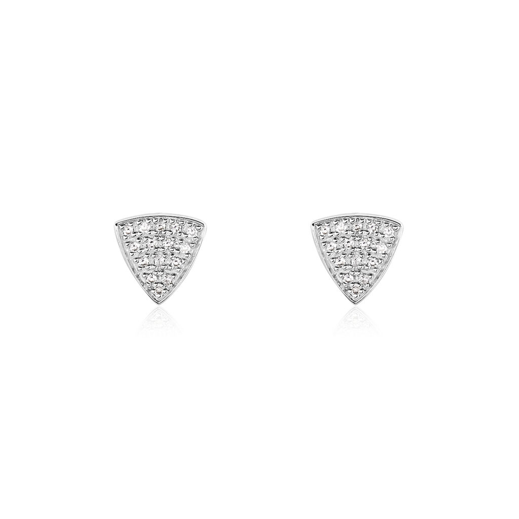Boucles D'oreilles Argent Rhodie Kiyoko Puces Forme Triangle - Spannringe Damen | OROVIVO