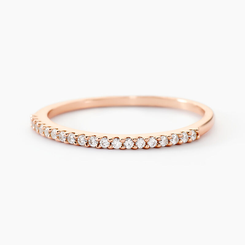 Bague Argent Rose Accumulation Pavage - Spannringe Damen | OROVIVO