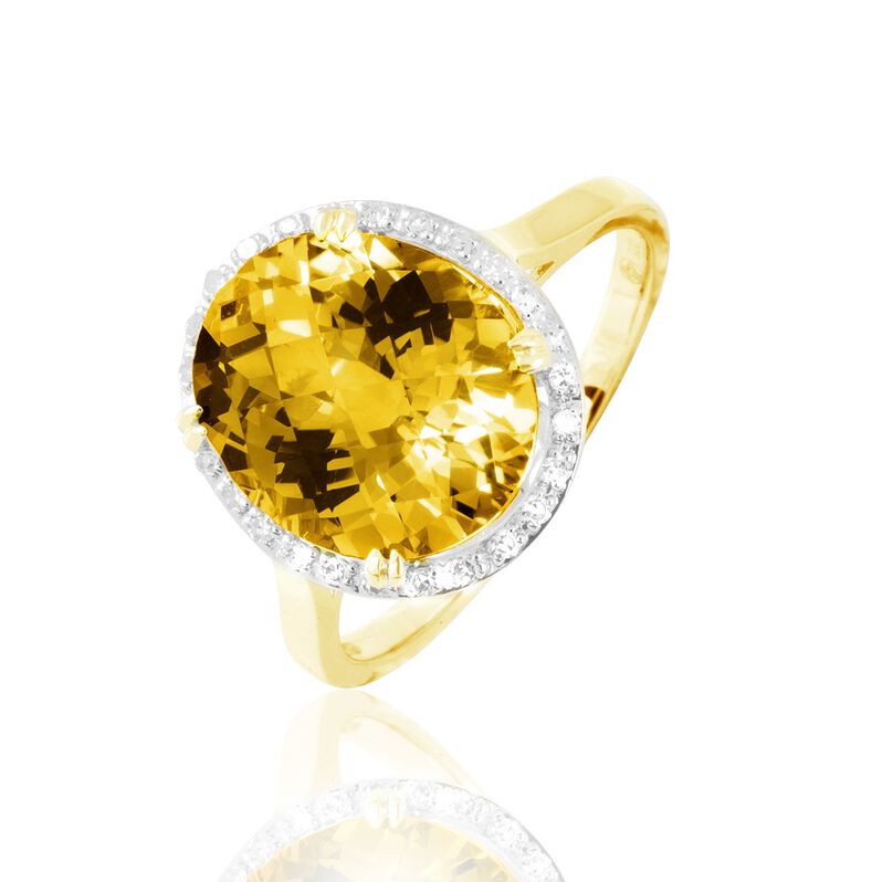 Bague Anna Or Jaune Citrine Et Diamant - Spannringe Damen | OROVIVO