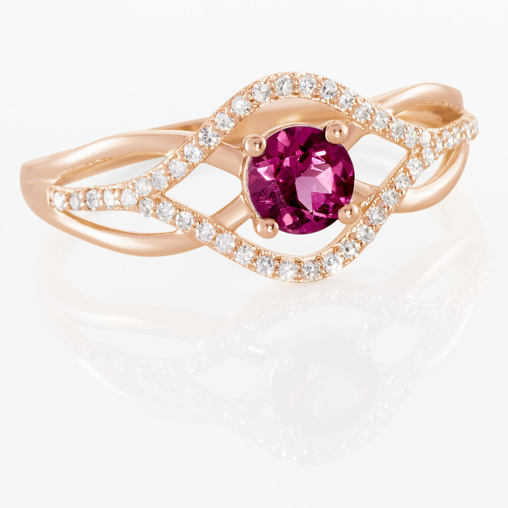 Bague Or Rose Andreana Rhodolite Corps De Bague Ajoure - Spannringe Damen | OROVIVO