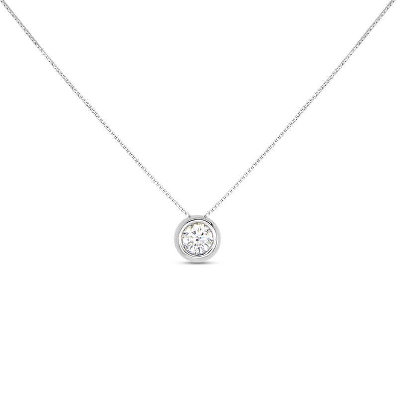 Collana Punto Luce Diamade Oro Bianco Diamante Lab-Grown - Spannringe Damen | OROVIVO