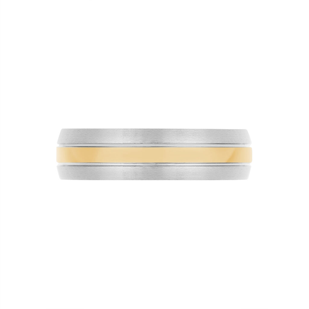 Herrenring Edelstahl Bicolor gestreift Gustave - Ringe Herren | OROVIVO
