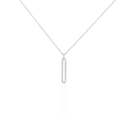 Damen Collier Silber 925 Zirkonia Rechteckig Ivona 47cm - Halsketten Damen | OROVIVO
