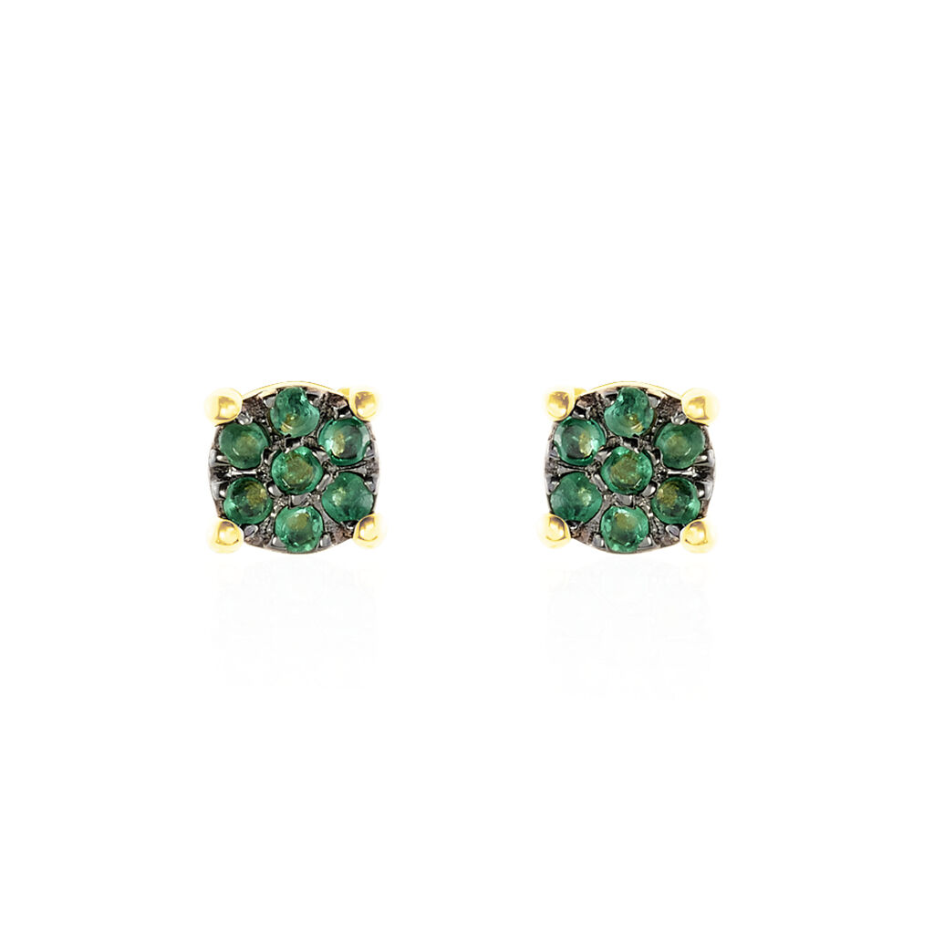 Damen Ohrstecker Gold 375 Smaragd 0,14ct Kreis Karlea 1  - Ohrstecker Damen | OROVIVO