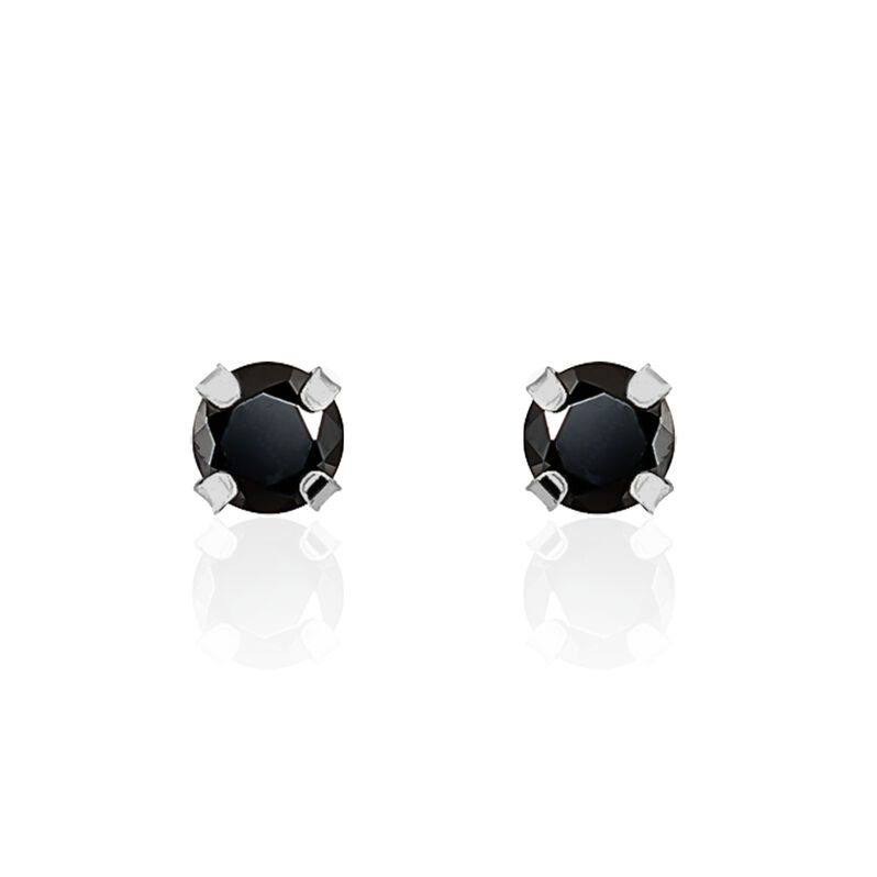 DARINA KRAPPE Damen Ohrstecker Wei&szlig;gold 375 (9 Karat) Zirkonia Schwarz B 3 mm - Ohrstecker Damen | OROVIVO