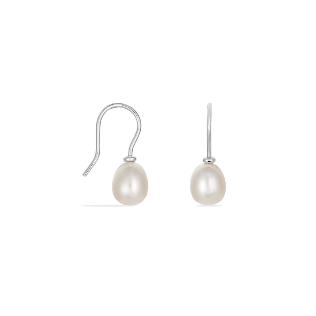 Damen Perlenohrringe Silber 925 Zuchtperle 7-8mm - Ohrhänger Damen | OROVIVO