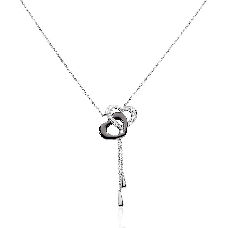 Collier Majda Argent Blanc Céramique Et Oxyde De Zirconium - Spannringe Damen | OROVIVO