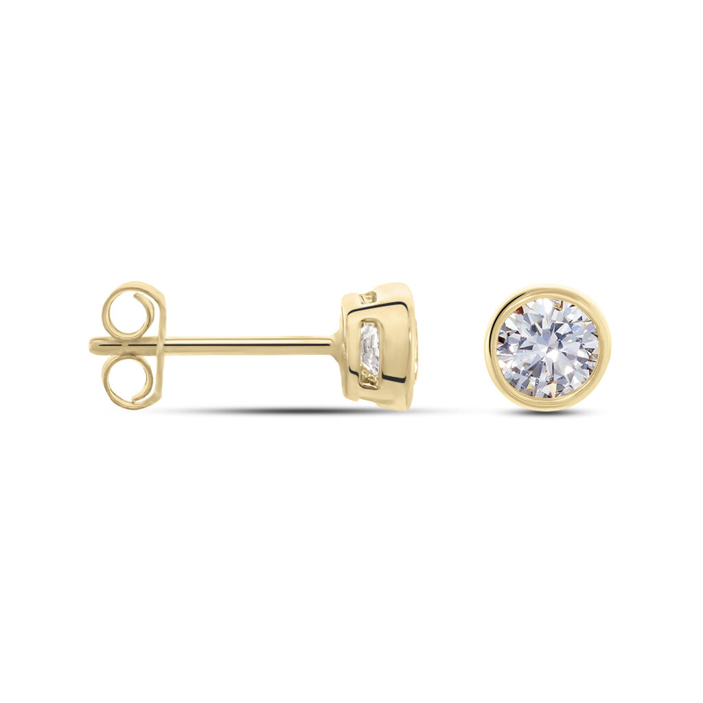 Damen Ohrstecker 18 Karat Vergoldet Zirkonia 6mm Malena - Ohrstecker Damen | OROVIVO
