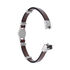 Herren Armband Leder Weiß Barren
