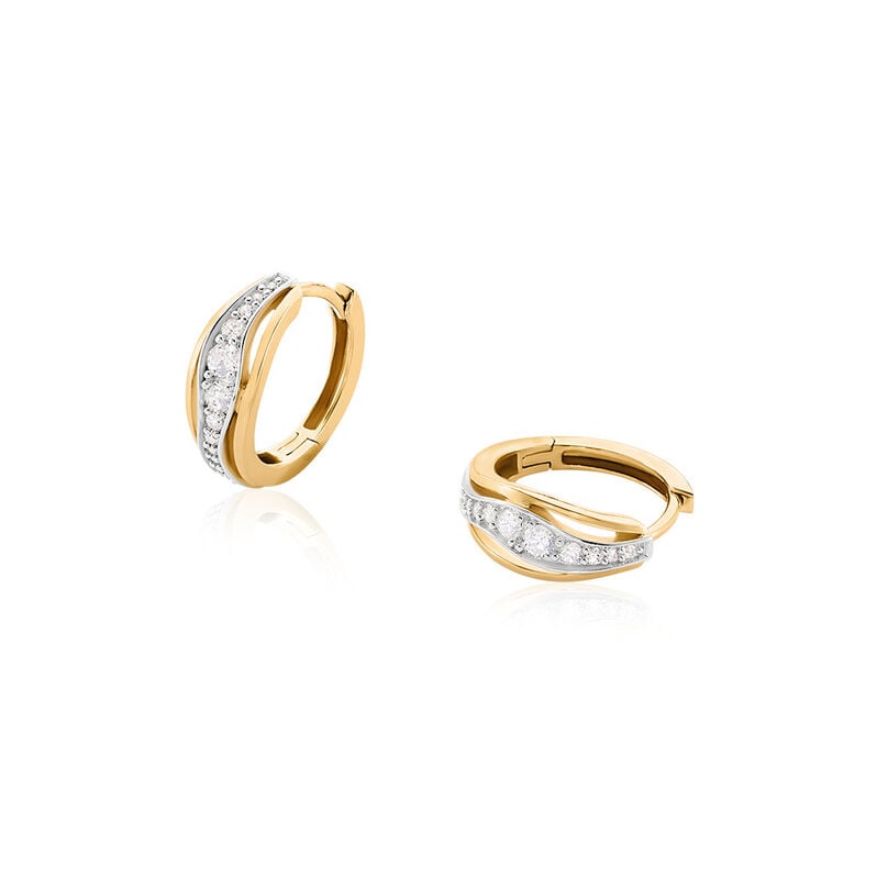 Damen Creolen Gold Bicolor Gold/Silber 375 Reta 10,70mm - Creolen Damen | OROVIVO