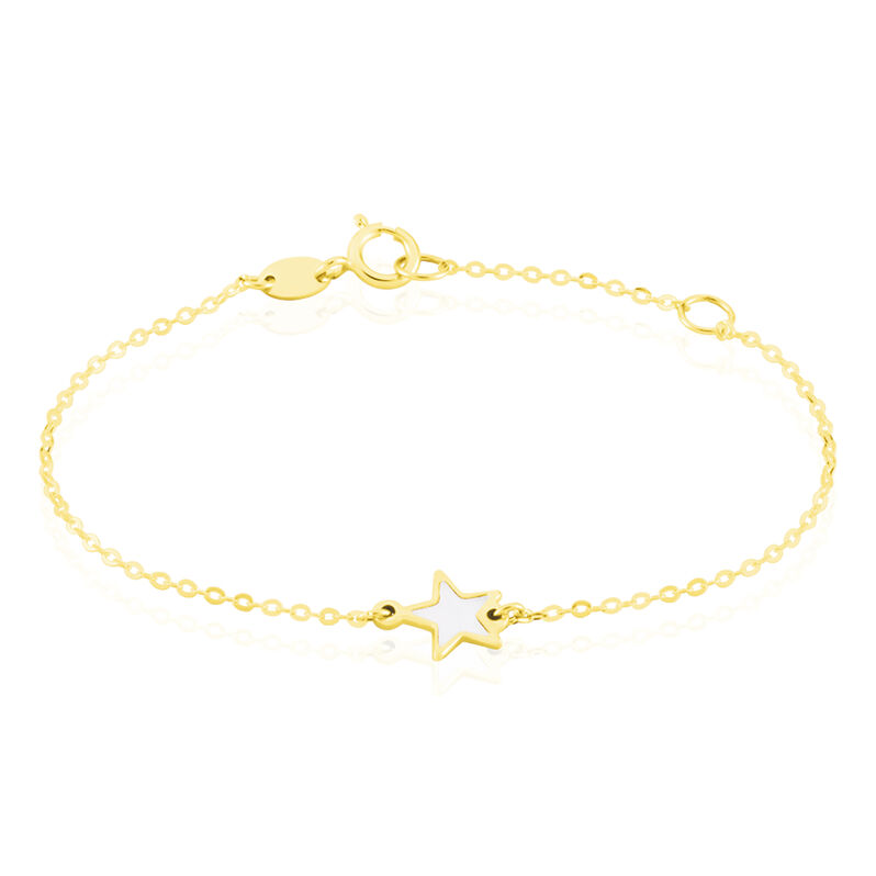 Bracelet Or Jaune Amaryllis Etoile Nacre - Spannringe Kinder | OROVIVO