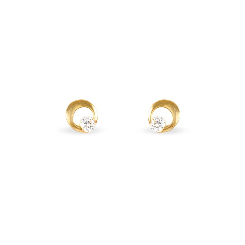 Boucles D'oreilles Puces Beatris Cerle Or Jaune Oxyde De Zirconium - Spannringe Damen | OROVIVO