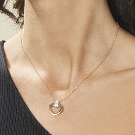 Damen Halskette Gold 375 Diamanten 0,008ct Herz - Herzketten Damen | OROVIVO
