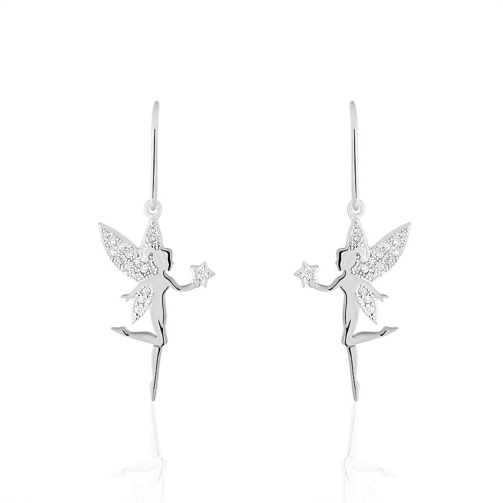 Boucles D'oreilles Pendantes Alberte Argent Blanc Oxyde De Zirconium - Spannringe Damen | OROVIVO