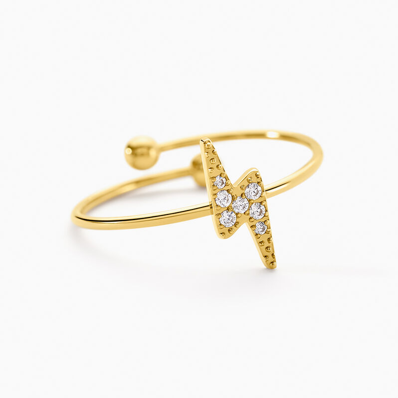 Bague Acier Doré Cristal - Spannringe Damen | OROVIVO