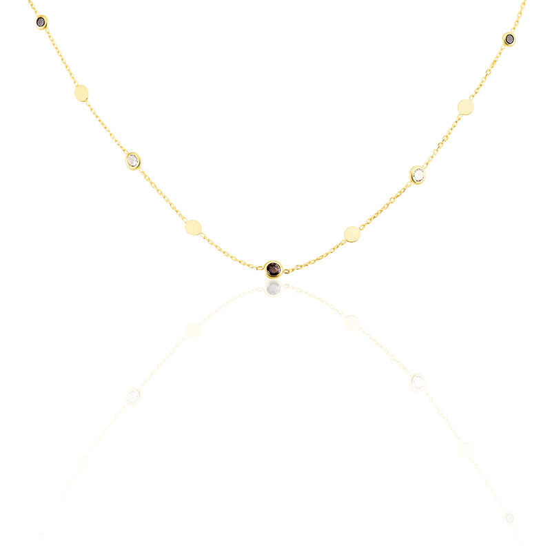 RUBY Damen Collier Gold 375 (9 Karat) Zirkonia Multicolour - Halsketten Damen | OROVIVO