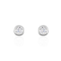 DARINA ZARGE Damen Ohrstecker Weißgold 375 (9 Karat) Zirkonia Weiß 0,42 ct