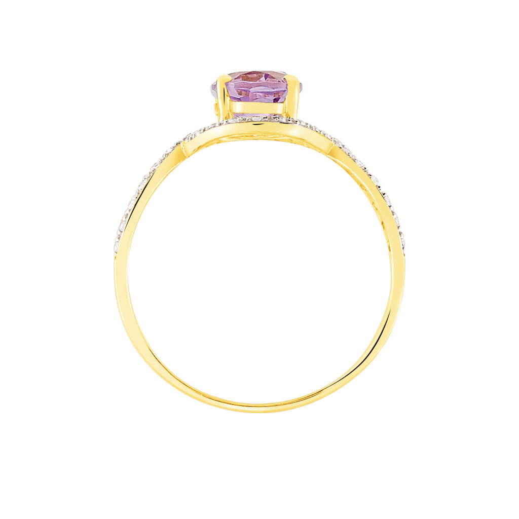 Bague Passion Or Jaune Amethyste Et Oxyde De Zirconium - Spannringe Damen | OROVIVO