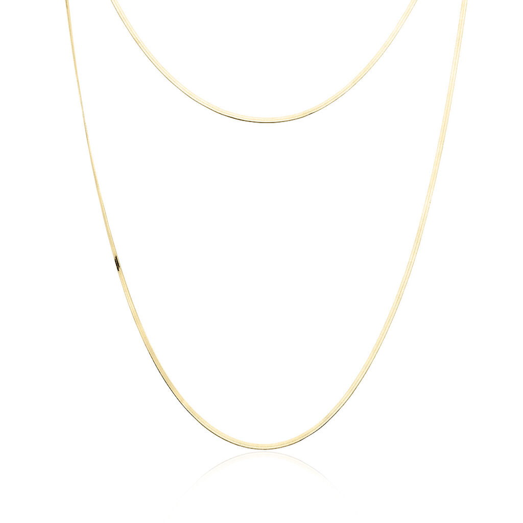 LEILA Damen Collier Silber vergoldet 925 B 0,5 mm