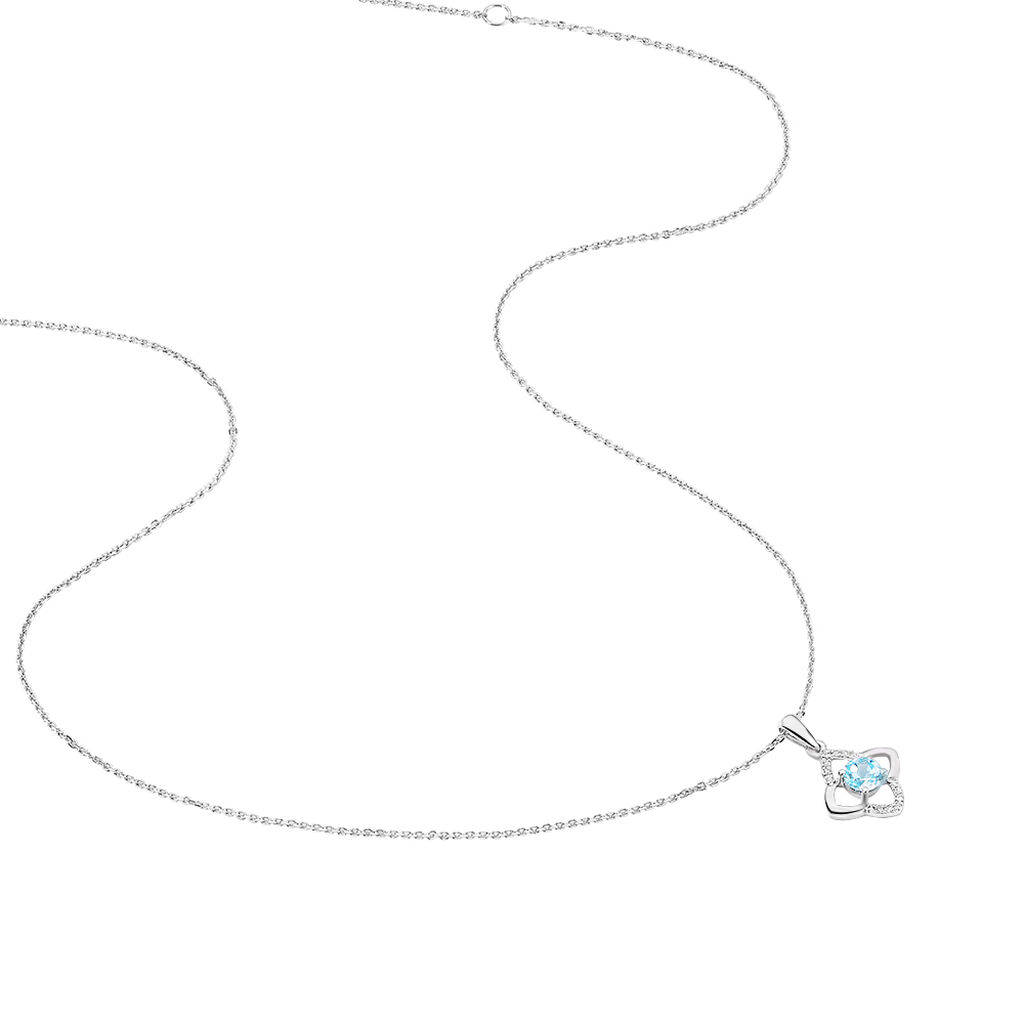 Collier Louna Or Blanc Et Topaze - Spannringe Damen | OROVIVO