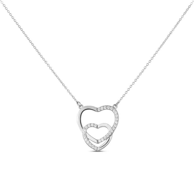 Girocollo cuori in argento 925 e zirconi - Spannringe Damen | OROVIVO