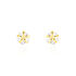 Damen Ohrstecker Gold 333 (8 Karat) Zirkonia Wei&szlig; Blume