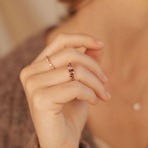 Pavéring Silber 925 Rosé Vergoldet Rosa Zirkonia - Hochzeitsringe Damen | OROVIVO