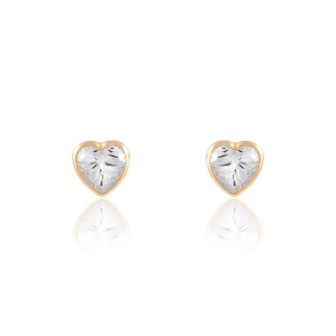 Damen Ohrstecker Gold 375 Zirkonia Herz - Ohrstecker Damen | OROVIVO