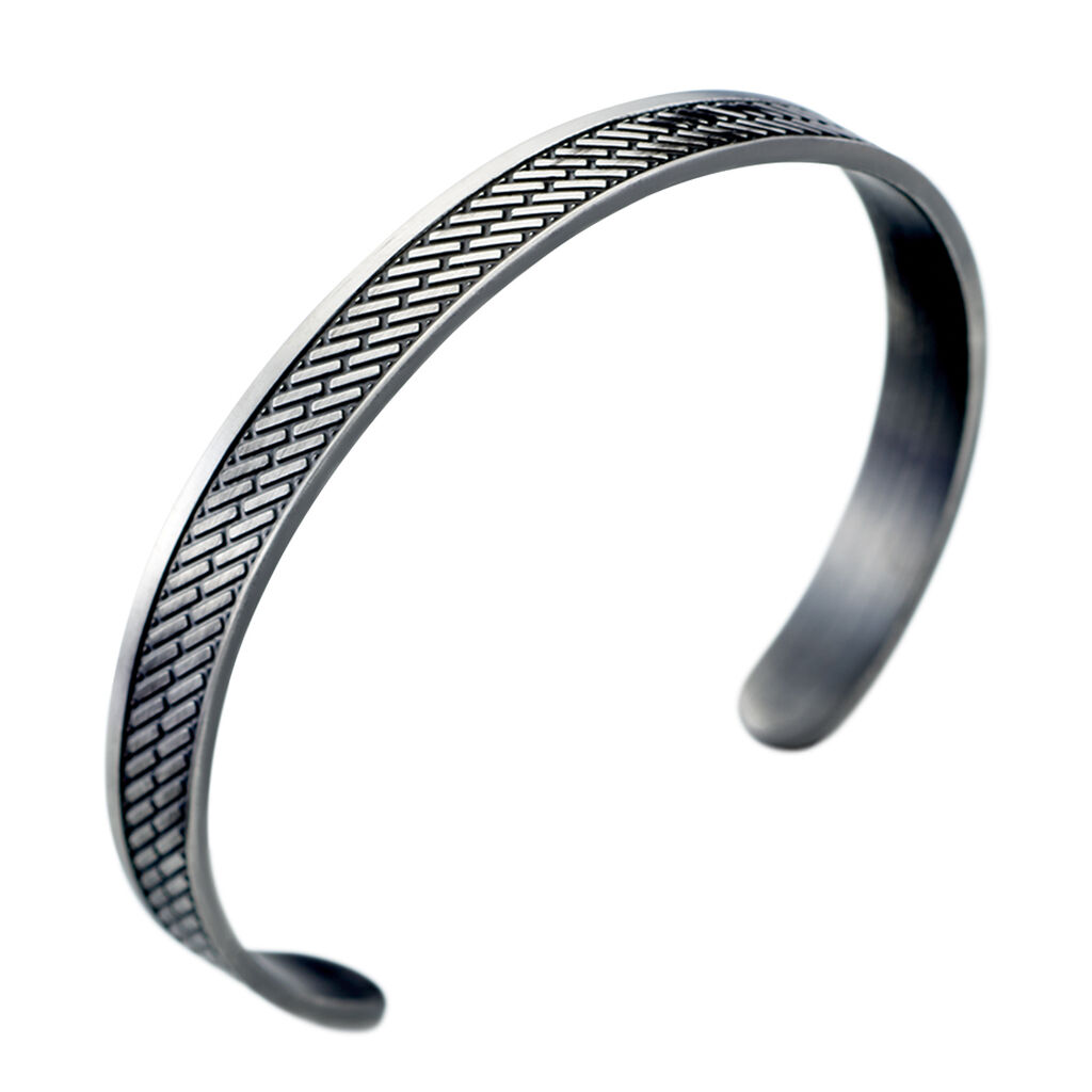 FABIAN Herren Armreif / Armspange Edelstahl Schwarz