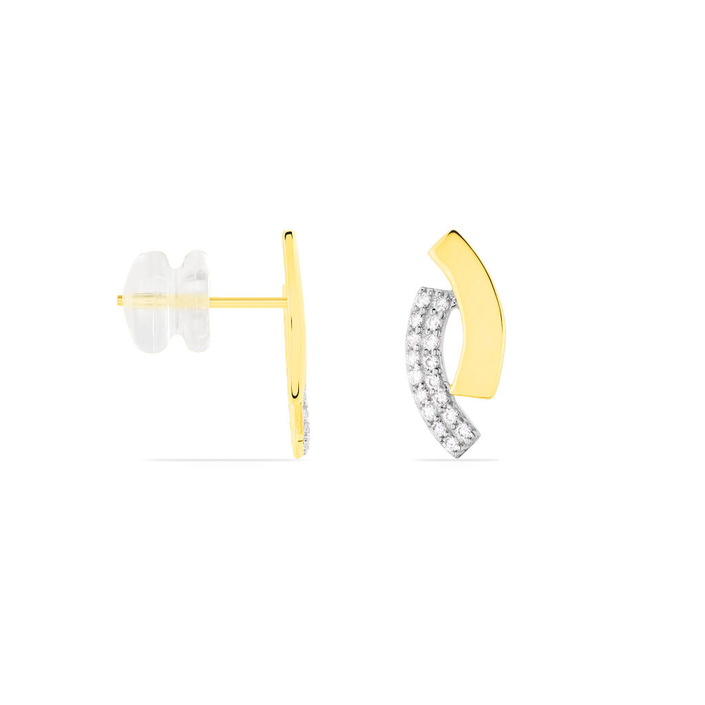 Damen Ohrstecker Gold 375 Zirkonia Oval Vero  - Ohrstecker Damen | OROVIVO