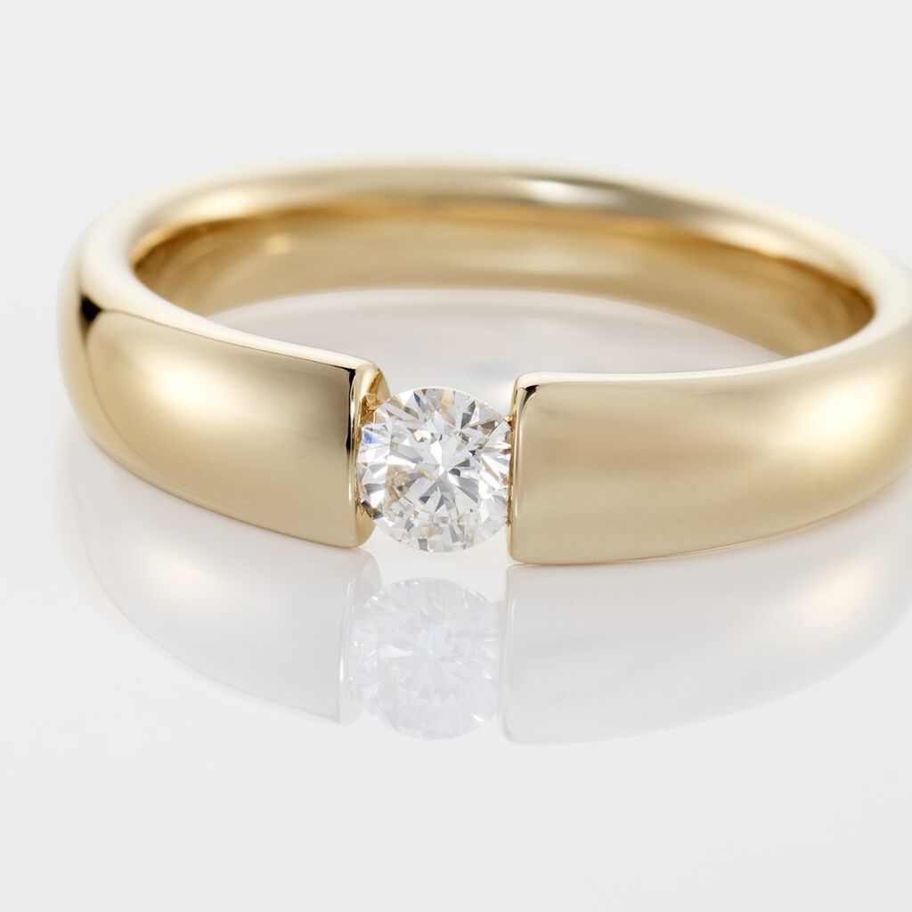 Lisboa Damen Ring Gold 750 (18 Karat) Diamant Wei&szlig; 0,2 ct