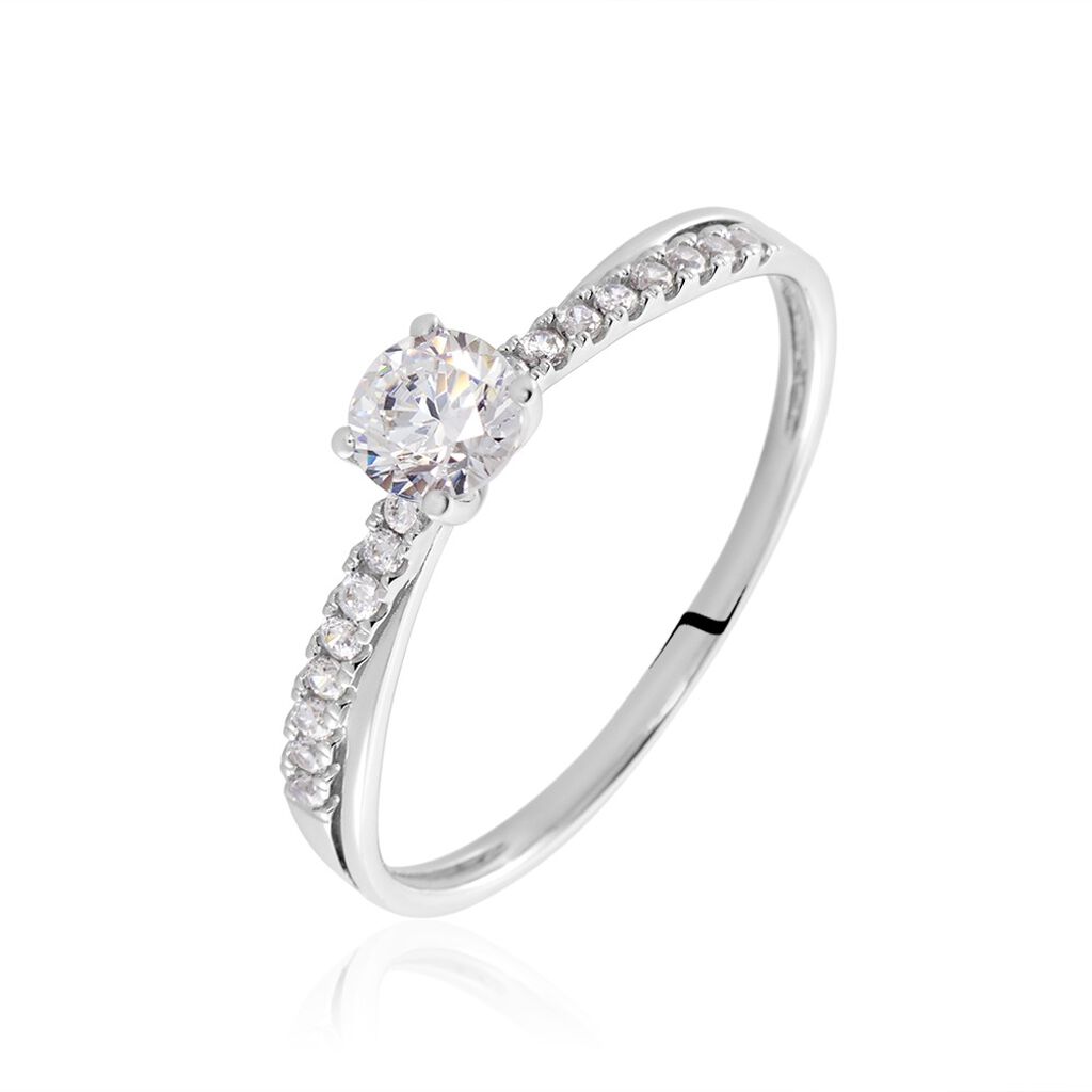 Damenring Weißgold 375 Zirkonia Larea - Hochzeitsringe Damen | OROVIVO