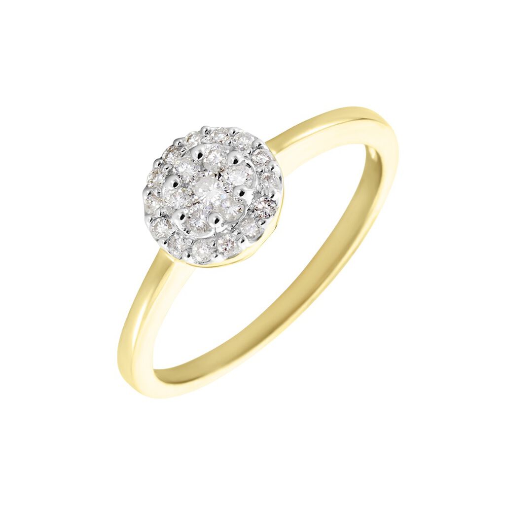 Bloom Damen Ring Gold 375 (9 Karat) Diamant Weiß 0,05 ct Kreis B 1,55 mm, Ring mit Stein