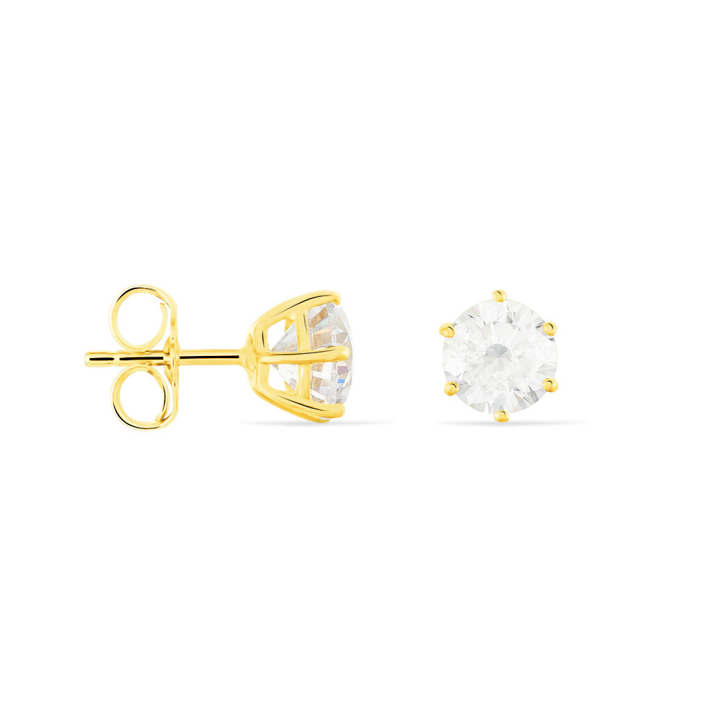 Damen Ohrstecker Gold 375 Zirkonia Kreis Krappe 6 6,00mm  - Ohrstecker Damen | OROVIVO
