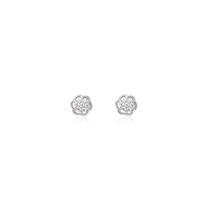 JOHANNA Damen Ohrstecker Silber 925 Zirkonia Weiß Blume - Ohrstecker Damen | OROVIVO