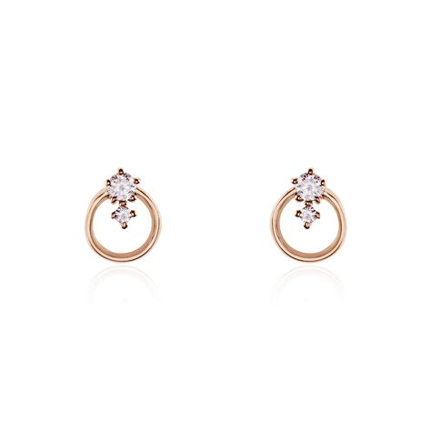 Damen Ohrstecker Rotgold 375 Zirkonia - Ohrringe mit Stein Damen | OROVIVO