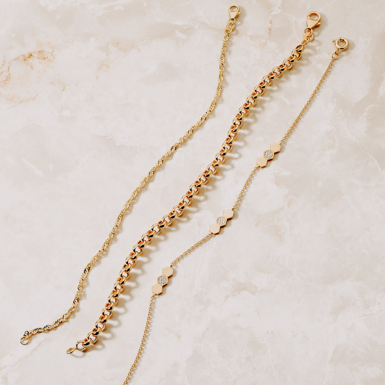 Damenarmband Erbskette Gold 375 